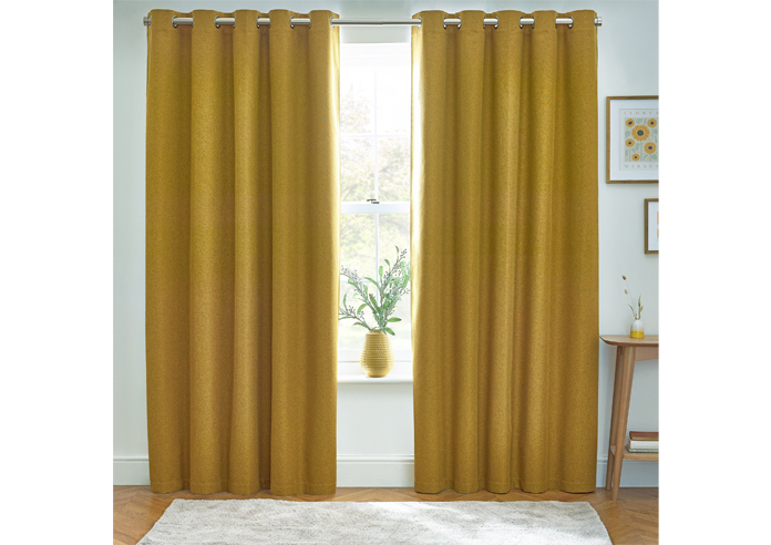 Dawn (Blackout) Eyelet, Mustard - Ready Made Curtains - Image 7